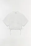 Simkhai Ryett Cropped Button Down Shirt White In White