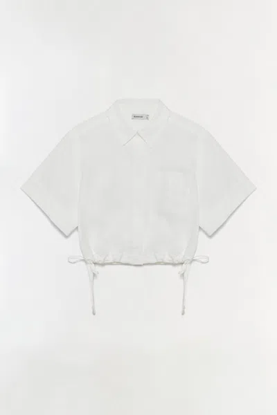 SIMKHAI WOMEN'S RYETT CROPPED SHIRT IN WHITE
