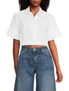 Simkhai Women's Sabrina Cotton Crop Top In White