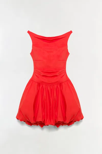 Simkhai Women's Salina Bubble Mini Dress In Lobster In Red