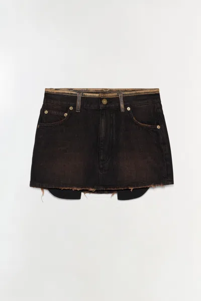 Simkhai Women's Sally Denim Pants Mini Skirt In Terranea In Multi