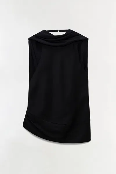 Simkhai Samira Draped Neck Top In Black