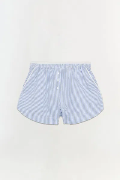 Simkhai Women's Sarah Cotton Short In Blue Hydrangea Stripe