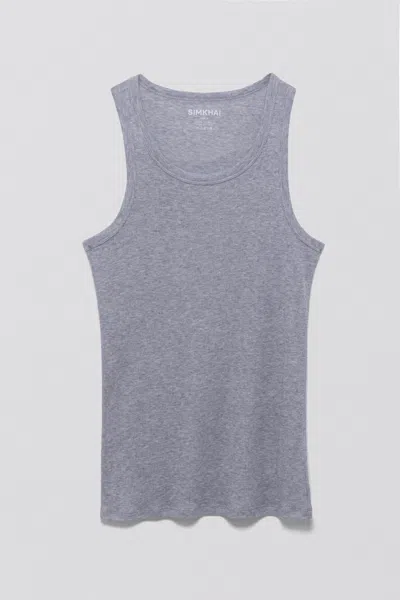Simkhai Women's Scoop-neck Tank Top In Heather Grey In Gray