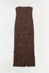 Simkhai Women's Serafina Strapless Embellished Gown In Chocolate In Brown