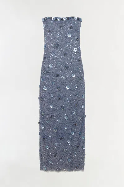 Simkhai Women's Serafina Strapless Embellished Gown In Dusty Blue