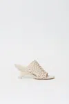 Simkhai Shadow Laser-cut Leather Mules In White