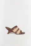 Simkhai Shadow Mule Raffia Sandals Sable In Brown