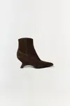 Simkhai Shadow Suede Western Booties In Brown