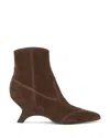 Simkhai Shadow Suede Western Booties In Brown