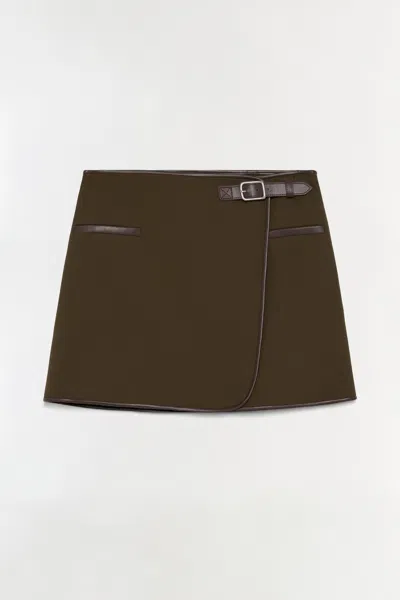 Simkhai Women's Sheridan Mini Skirt In Dark Olive Multi
