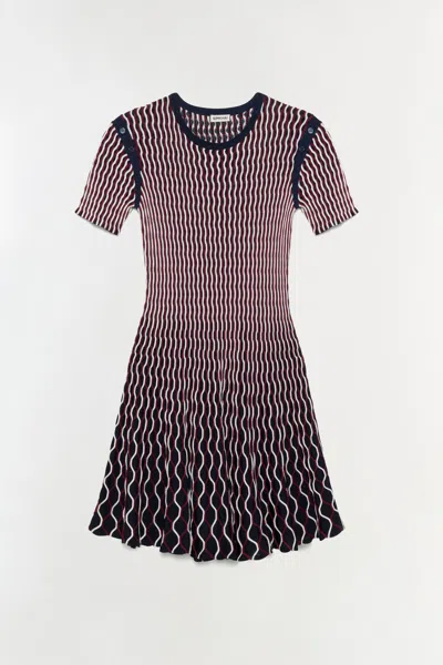 Simkhai Women's Short Sleeve Baylor Knit Mini Dress In Cranberry Multi