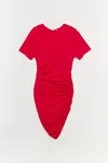 Simkhai Women's Short Sleeve Kiko Dress In Fiery Red In Red