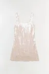 Simkhai Women's Short Sleeve Onyx Sequin Mini Dress In Sand