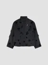 Simkhai Tech Fabric Button-front Jacket With Patch Pockets In Blue