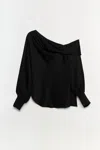 Simkhai Smikhai Alice Draped One Shoulder Top In Black