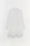 Simkhai Joy Guipure Lace Long-sleeve Mini Dress In White