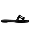 Simkhai Monogram Flat Slide In Midnight In Black