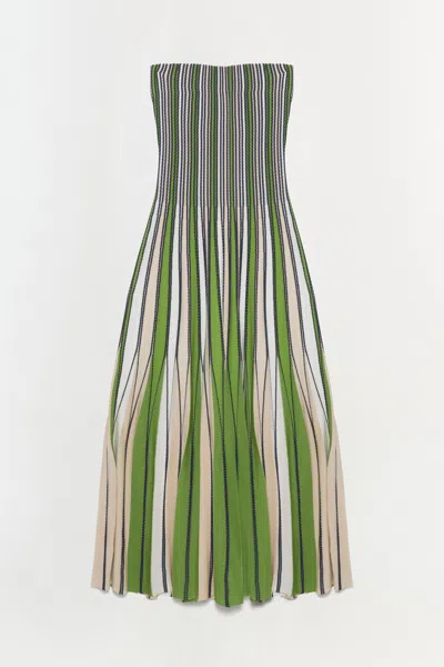 Simkhai Women's Soleil Strapless Knit Midi Dress In Kiwi Multi