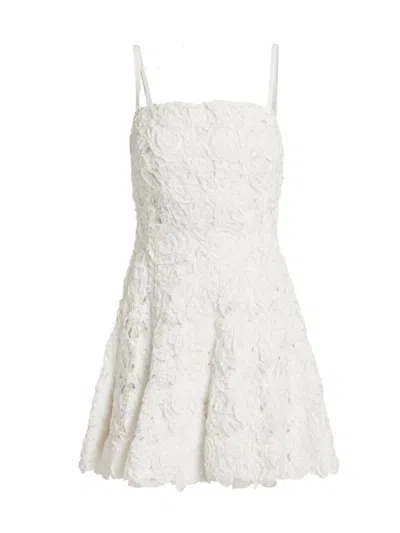 Simkhai Sophie Sleeveless Floral Lace Mini Dress In White