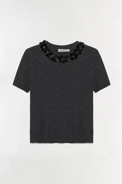 Simkhai Women's Sophie Knit Top In Charcoal Dusty Blue