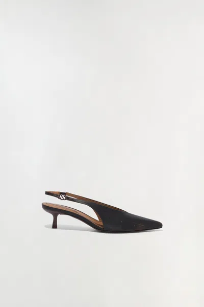 Simkhai Women's Sylvie Slingback Kitten Heel In Distressed Chocolate