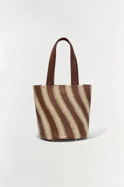 Simkhai Women's Talia Contrast Bucket Bag In Sable In Brown