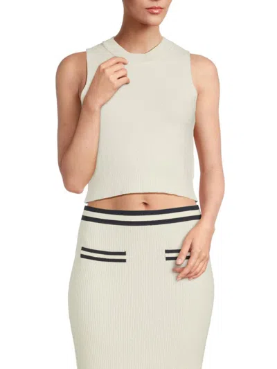 Simkhai Women's Tatyana Striped Cotton-silk Tank In White