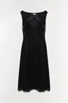 Simkhai Women's V-neck Delphine Sequin Lace Midi Dress In Black In Black