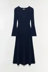 Simkhai Women's V-neck Genna Knit Midi Dress In Midnight