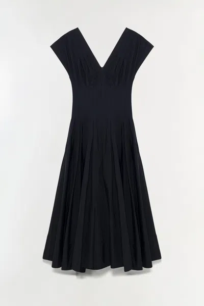 Simkhai Women's V-neck Nina Cotton Midi Dress In Midnight