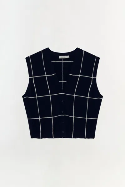 Simkhai Women's V-neck Rozzi Cashmere Vest In Midnight Plaid