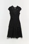 Simkhai Women's V-neck Signature Laura Lace Dress In Black In Black