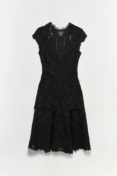 Simkhai Women's V-neck Signature Laura Lace Dress In Black