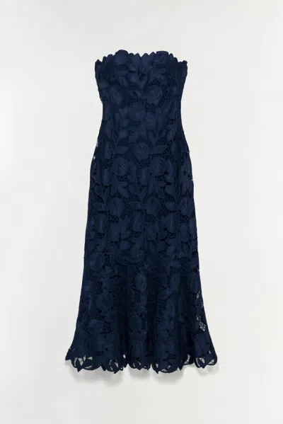 Simkhai Women's Valletta Strapless Embroidered Dress In Midnight