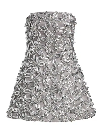 Simkhai Women's Vandelia Embellished Strapless Minidress In Gray