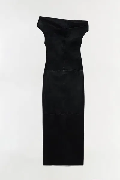 Simkhai Women's Vessia Leather Midi Dress In Black