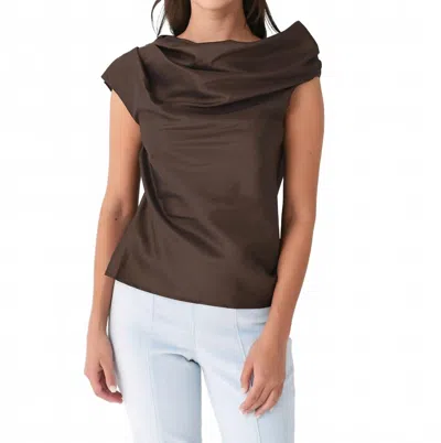Simkhai Women's Viva Draped Top In Chocolate In Gold