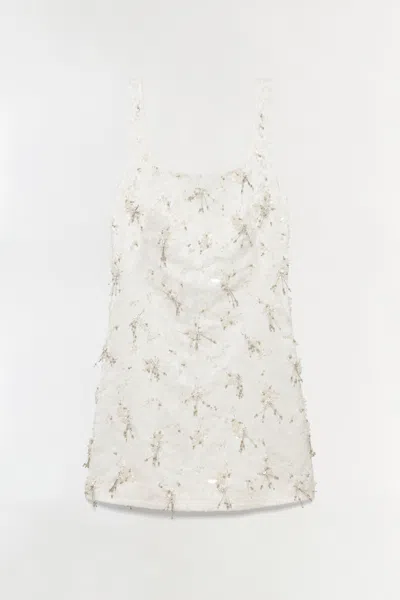 SIMKHAI WOMEN'S VIVA EMBELLISHED JAQUARD MINI DRESS IN WHITE