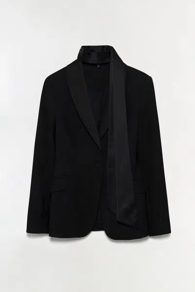 Simkhai Women's Viveka Collarless Jacket In Black