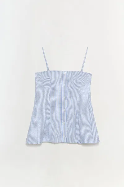 Simkhai Women's Vivvy Cotton Top In Blue Hydrangea Stripe