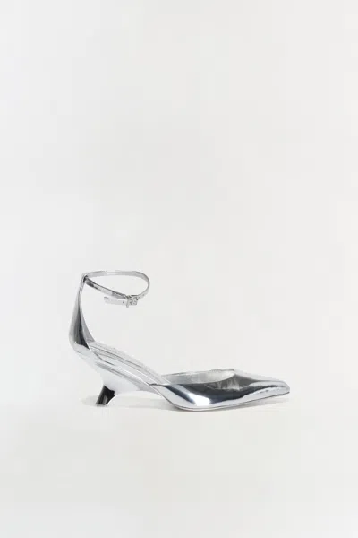 SIMKHAI WOMEN'S VIXEN METALLIC LEATHER WEDGE IN SILVER