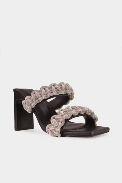 Simkhai Women's Walker Crystal Rope Sandals In Black Silver