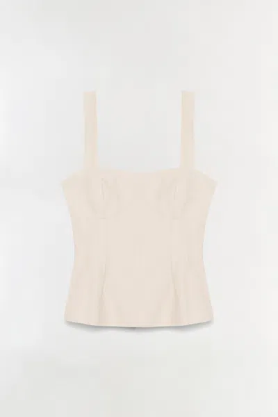 Simkhai April Cotton Faille Bustier Top In Neutral