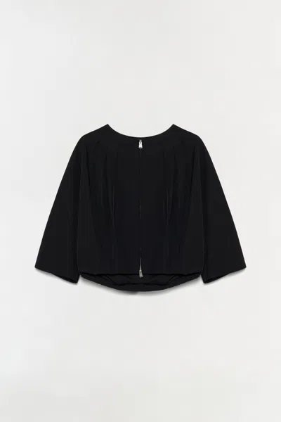 Simkhai Women's Wide Leg Jess Pleated Cotton Faille Jacket In Black In Blue