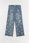 Simkhai Women's Wide Leg Jude Wide Crop Jean In Distressed Brickell