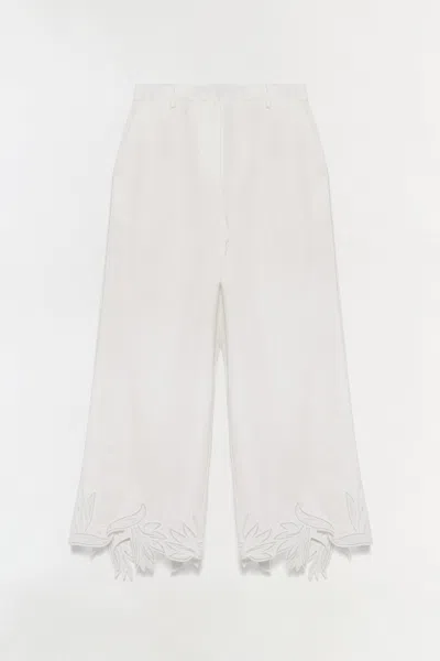 Simkhai Women's Wide Leg Kallin Cropped Wide Leg Pant In White