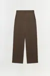 Simkhai Women's Wide Leg Kyra Satin Wide Leg Pant In Cocoa