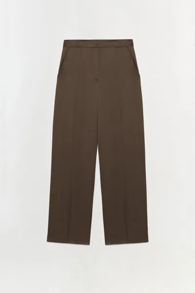 Simkhai Women's Wide Leg Kyra Satin Wide Leg Pant In Cocoa