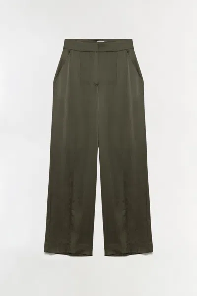 Simkhai Women's Wide Leg Kyra Wide Leg Satin Pant In Sea Turtle In Green
